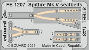 Eduard FE1207 Spitfire Mk.V seatbelts STEEL EDUARD/SPECIAL HOBBY 1/48