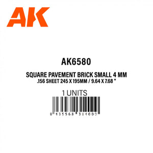 AK Interactive AK6580 SQUARE PAVEMENT BRICK SMALL 4 MM / .156 SHEET 245 X 195MM / 9.64 X 7.68 “ TEXTURED STYRENE SHEET – 1 UNIT – zdjęcie 3