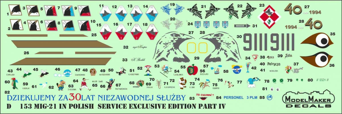 ModelMaker Decals D48153 MiG-21 in Polish service exclusive edition part IV 1/48 – zdjęcie 8