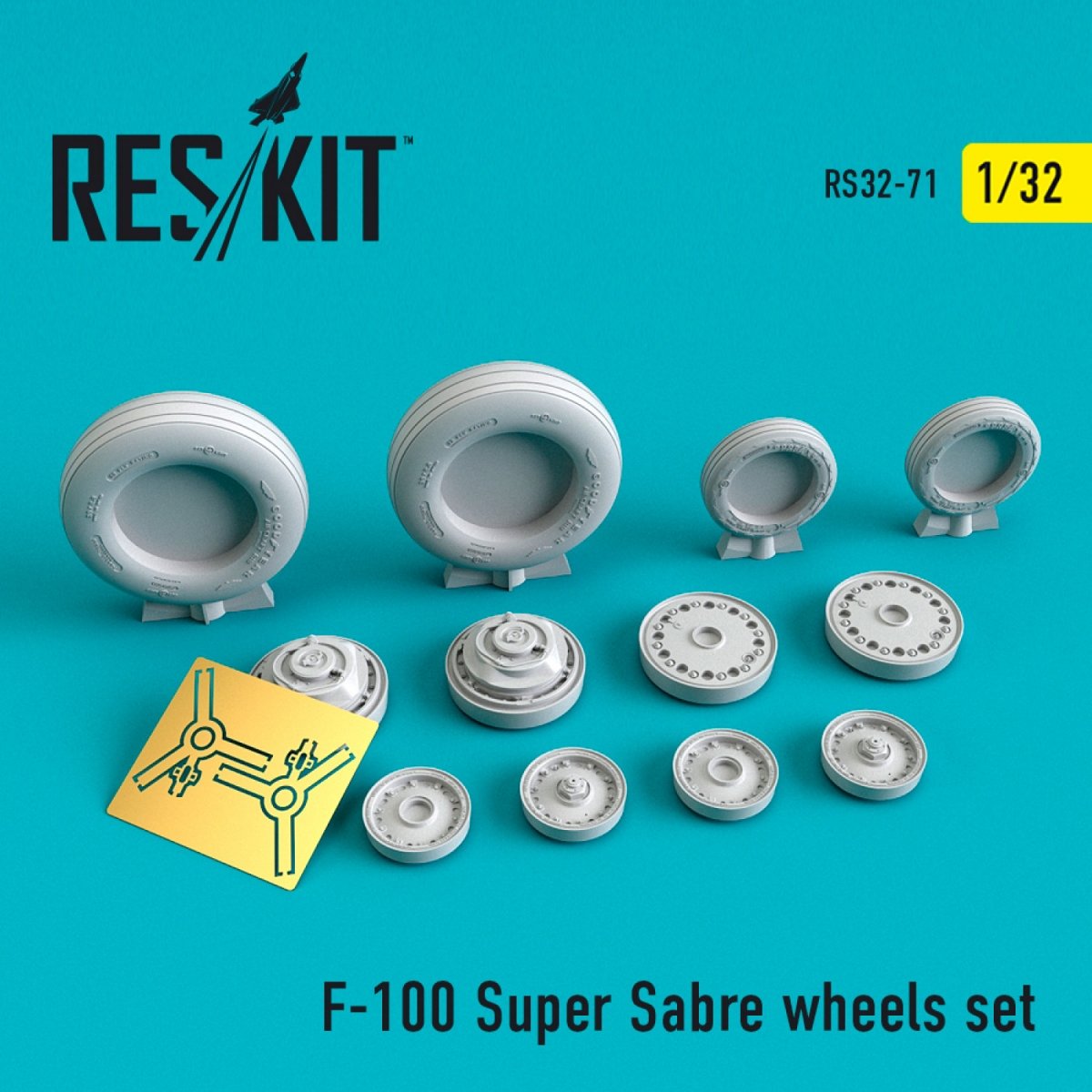 RESKIT RS32-0071 F-100 &amp;quot;SUPER SABRE&amp;quot; WHEELS SET 1/32