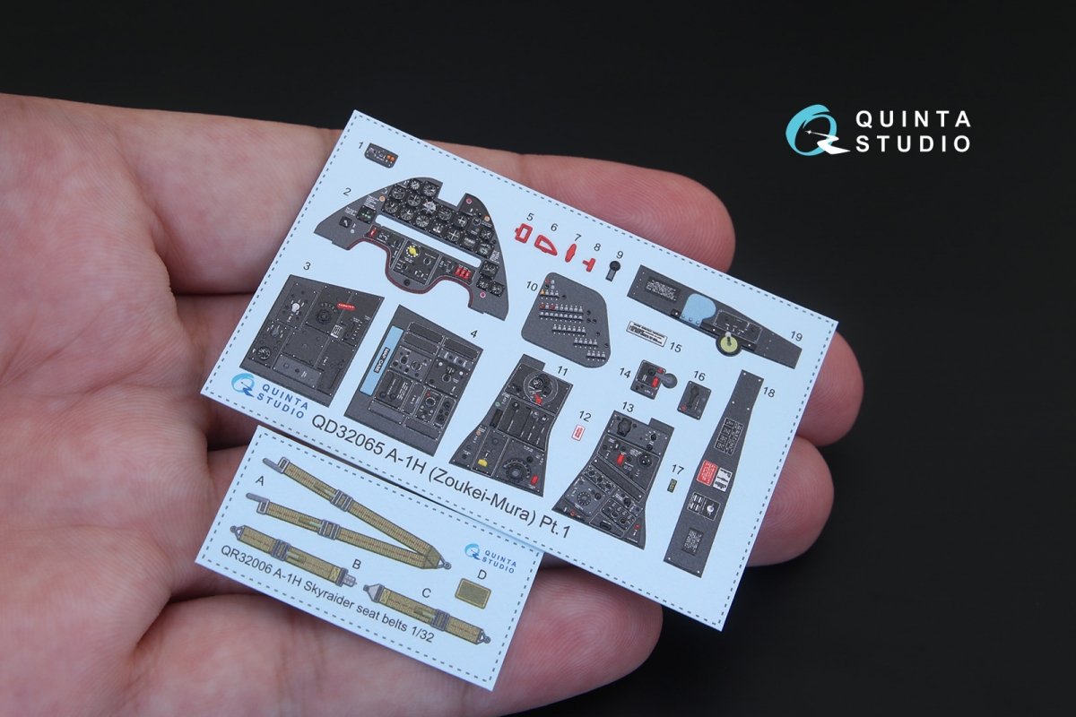 Quinta Studio QD32065 A-1H Skyraider 3D-Printed &amp;amp; coloured Interior on decal paper (for ZM SWS kit) 1/32 – zdjęcie 3