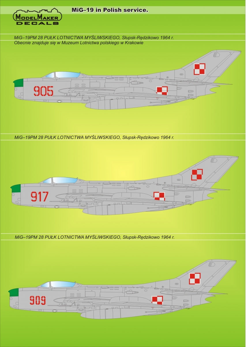 ModelMaker Decals D48005 MiG-19 in Polish service 1/48 – zdjęcie 3