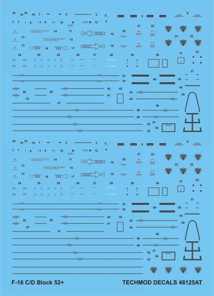 Techmod 48125 F-16 C/D Stencils 1/48 – image 2