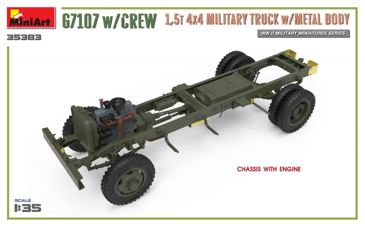 MiniArt 35383 G7107 w/CREW 1.5t 4X4 CARGO TRUCK w/METAL BODY 1/35 – image 10