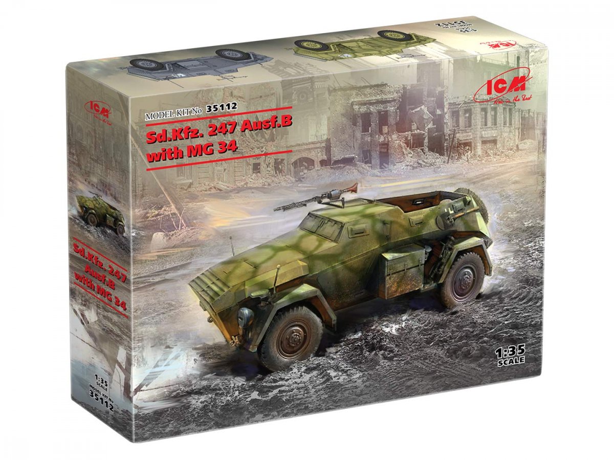 ICM 35112 Sd.Kfz. 247 Ausf.B with MG 34 machine gun 1/35 – zdjęcie 2
