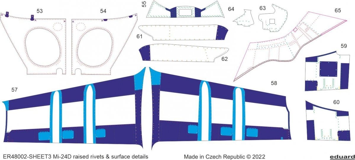 Eduard ER48002 Mi-24D raised rivets &amp;amp; surface details Zvezda 1/48 – zdjęcie 2