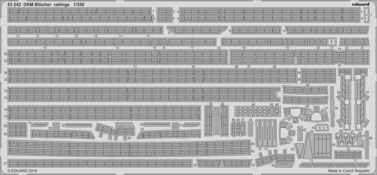 Eduard 53242 DKM Blücher railings TRUMPETER 1/350