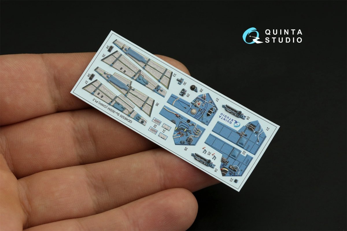 Quinta Studio QD48320 Su-30SM 3D-Printed &amp;amp; colored Interior on decal paper (GWH) 1/48 – image 6