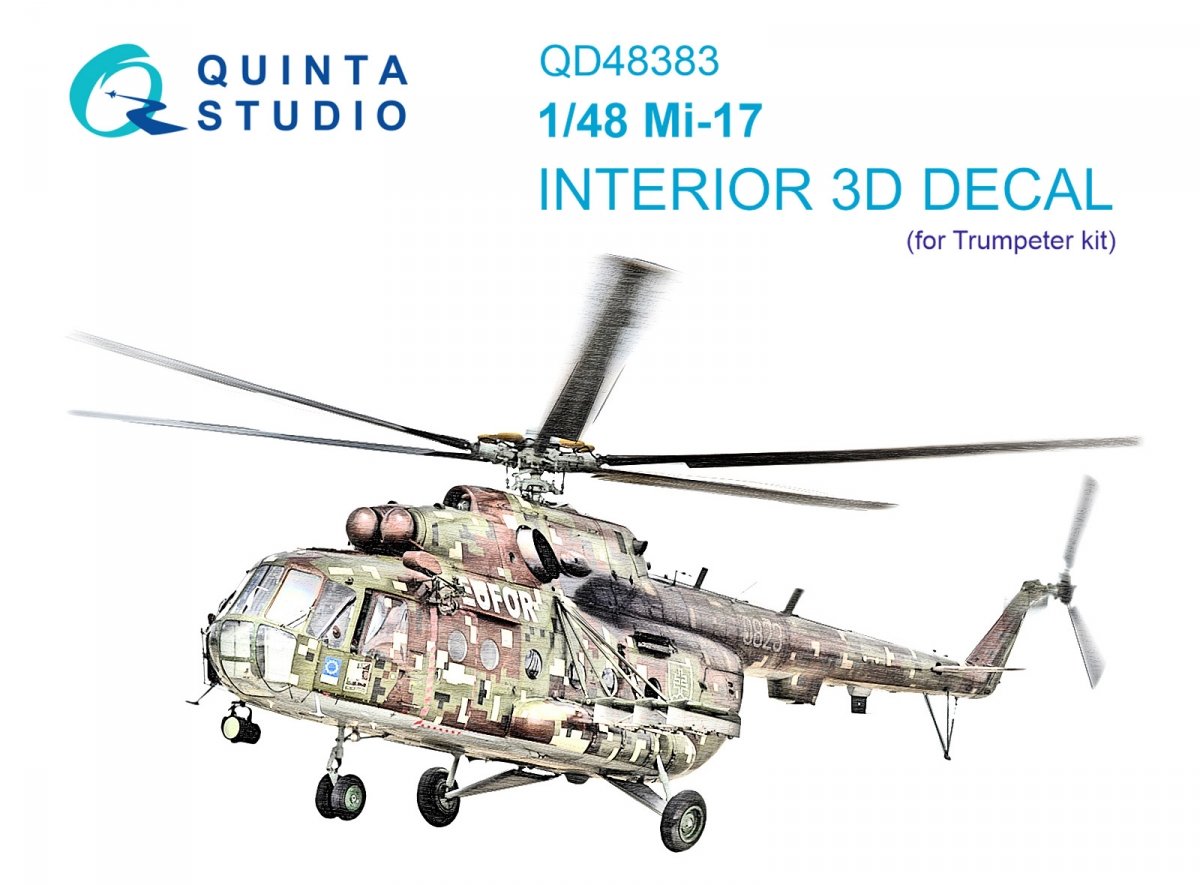 Quinta Studio QD48383 Mi-17 3D-Printed &amp;amp; coloured Interior on decal paper (Trumpeter) 1/48