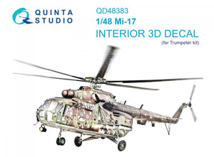 Quinta Studio QD48383 Mi-17 3D-Printed &amp;amp; coloured Interior on decal paper (Trumpeter) 1/48