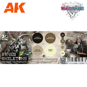 AK Interactive AK1069 WARGAME COLOR SET. BONES AND SKELETONS. 4x17 ml – zdjęcie 2