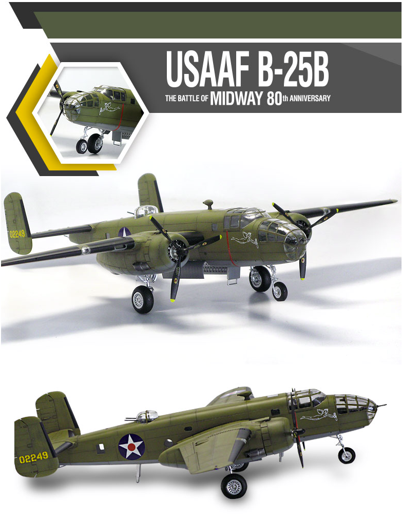 Academy 12336 USAAF B-25B THE BATTLE OF MIDWAY 80th ANNIVERSARY 1/48 – zdjęcie 3