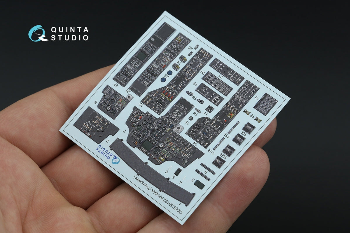 Quinta Studio QD35132 AH-64A 3D-Printed coloured Interior on decal paper (Trumpeter) 1/35 – zdjęcie 7