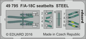 Eduard 49795 F/ A-18C seatbelts STEEL 1/48 KINETIC MODEL