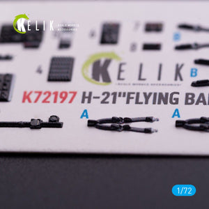 Kelik K72197 H-21 "Flying Banana" - interior 3D decals for Italeri kit 1/72