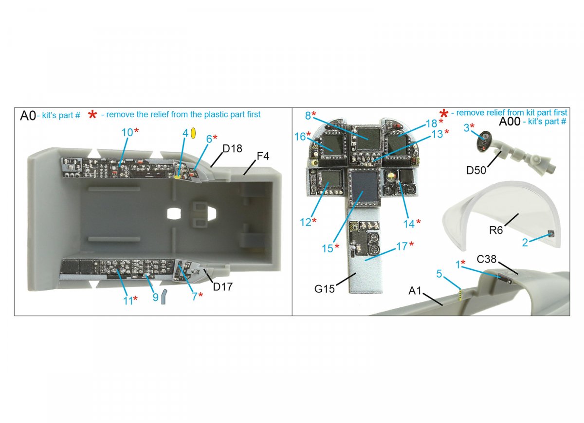 Quinta Studio QDS-48259 F/A-18E 3D-Printed &amp;amp; colored Interior on decal paper (HobbyBoss) (small version) 1/48 – image 2