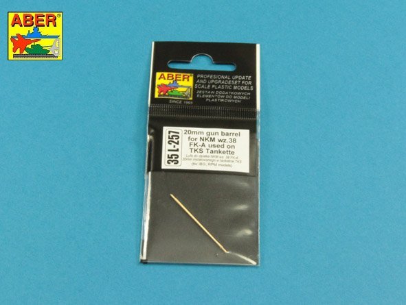 Aber 35L-257 20mm Gun Barrel for Nkm wz.38 FK-A used on TKS Tankette (For IBG / RPM) 1/35 – zdjęcie 3