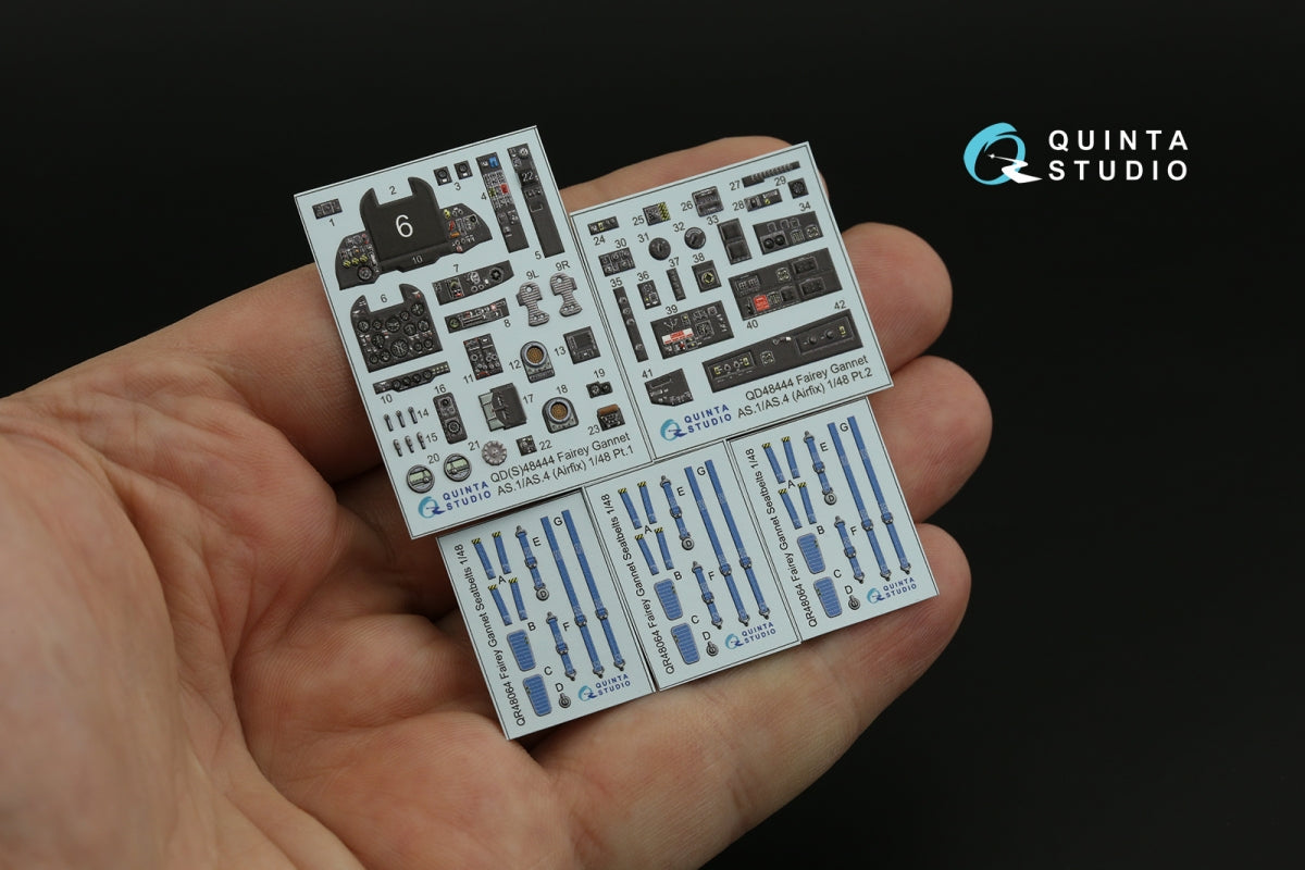 Quinta Studio QD48444 Fairey Gannet AS.1_AS.4 3D-Printed colored Interior on decal paper (Airfix) 1/48 – image 9