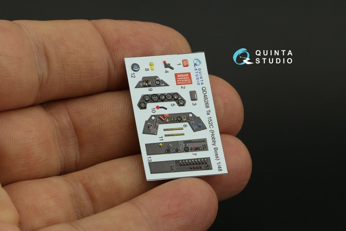 Quinta Studio QD48268 Ta 152C 3D-Printed &amp;amp; colored Interior on decal paper (Hobby Boss) 1/48 – image 2
