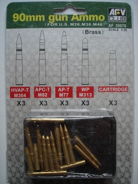AFV Club 35076 90mm Gun Ammo 1/35