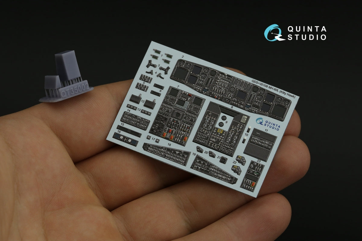 Quinta Studio QDS+35108 MH-60L 3D-Printed &amp;amp; colored Interior on decal paper (Kitty Hawk) (with 3D-printed resin parts) (small version) 1/35 – image 3