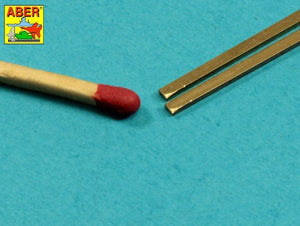 Aber KR-15 Brass square rods 1.5 mm length 245mm x 2 pcs. – image 2
