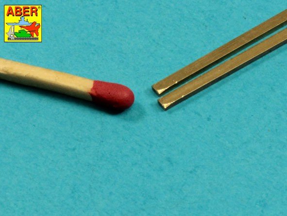 Aber KR-15 Brass square rods 1.5 mm length 245mm x 2 pcs. – image 2