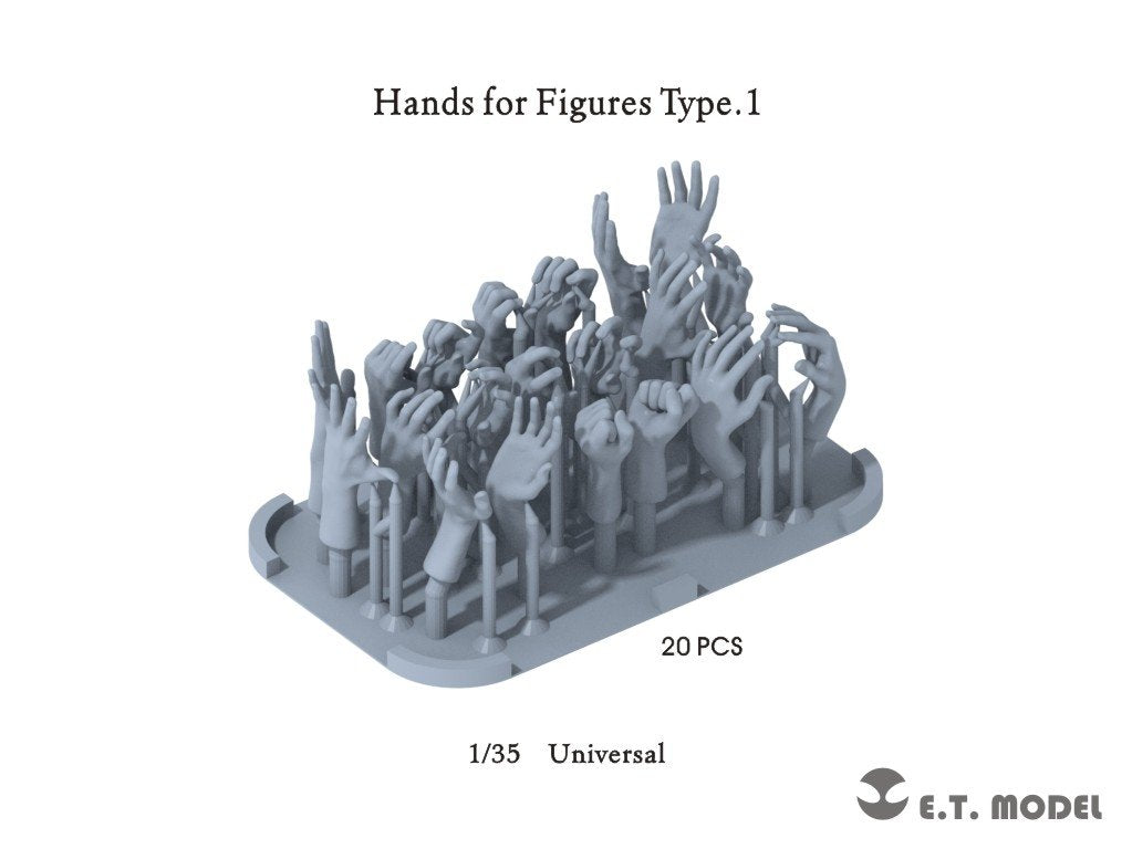 E.T. Model P35-320 Hands for Figures Type.1 ( 3D Print ) 1/35