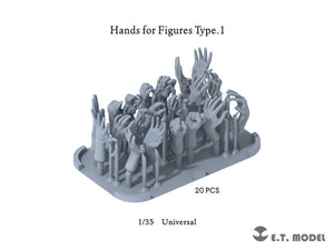 ET Model P35-320 Hands for Figures Type.1 (3D Print) 1/35