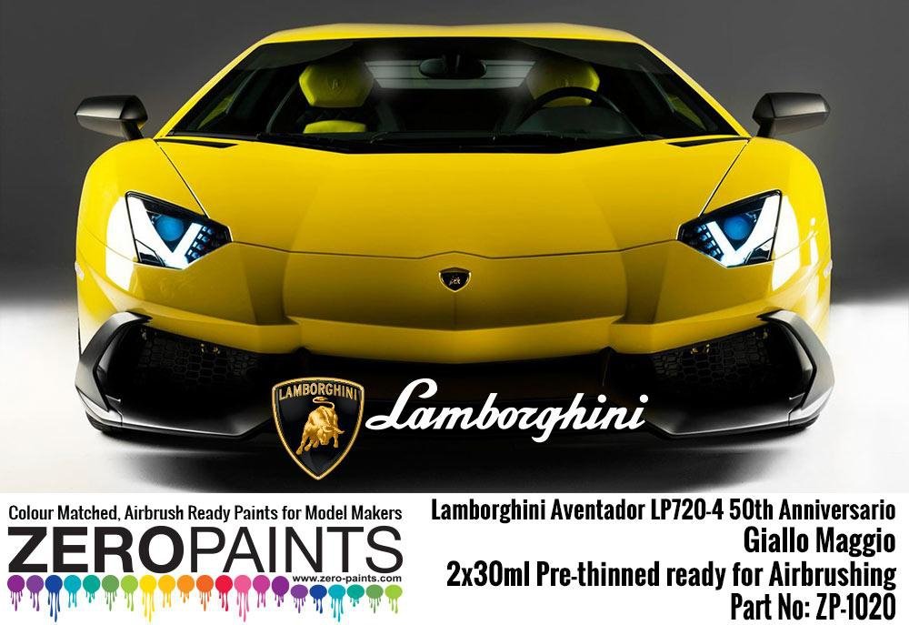 Zero Paints ZP-1020GIALLO Lamborghini Aventador LP720-4 50th Anniversario 50 Giallo Maggio Paint Set 2x30ml – zdjęcie 2