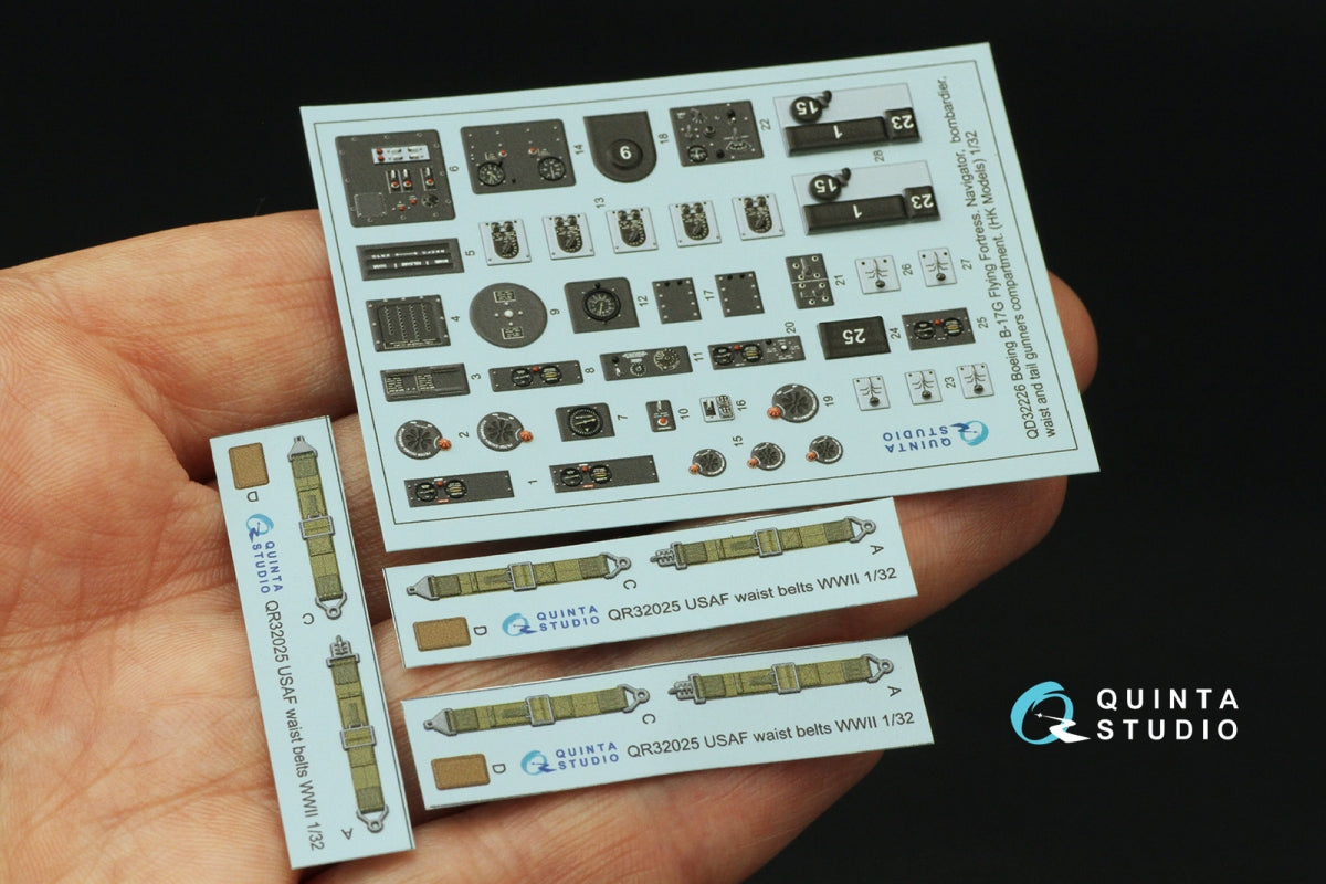 Quinta Studio QD32226 Boeing B-17G Navigator, bombardier, waist and tail gunners compartments. 3D-Printed coloured Interior (HK models) 1/32 – zdjęcie 3