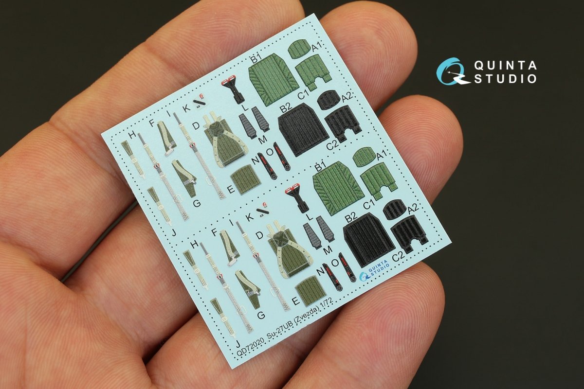 Quinta Studio QD72020 Su-27UB 3D-Printed &amp;amp; coloured Interior on decal paper (for Zvezda kit) 1/72 – Bild 5