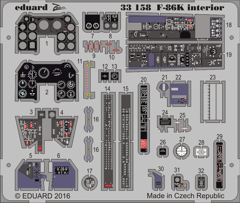 Eduard 33158 F-86K interior KITTY HAWK 1/32