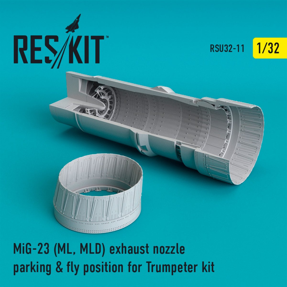 RESKIT RSU32-0011 MIG-23 (ML, MLD) EXHAUST NOZZLE PARKING &amp;amp; FLY POSITION FOR TRUMPETER KIT 1/32