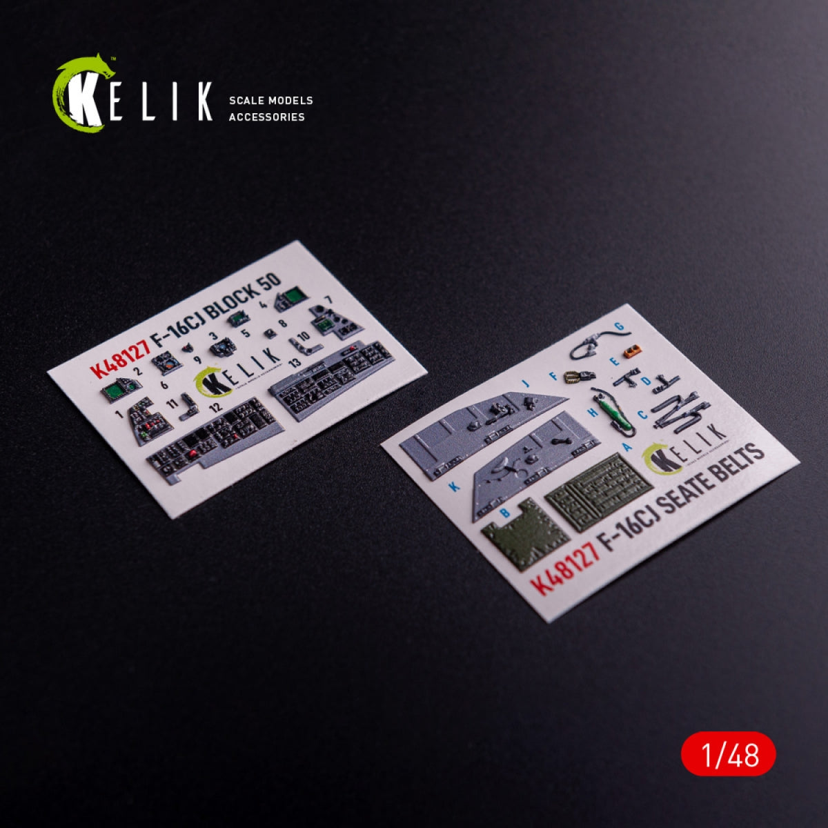 Kelik K48127 F-16CJ - interior 3D decals for Tamiya kit 1/48