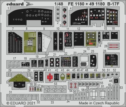Eduard 491180 B-17F cockpit HKM 1/48 – zdjęcie 2