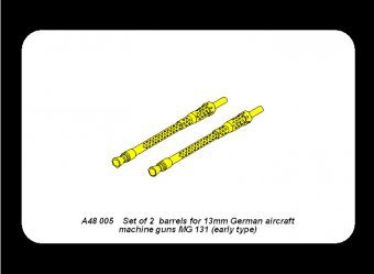 Aber A48 005 Set of 2 barrels for German 13mm aircraft machine guns MG 131 (early type) 1/48 – zdjęcie 4