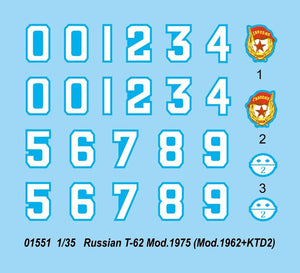 Trumpeter 01551 Russian T-62 Mod.1975 (Mod.1962+KTD2) – zdjęcie 5