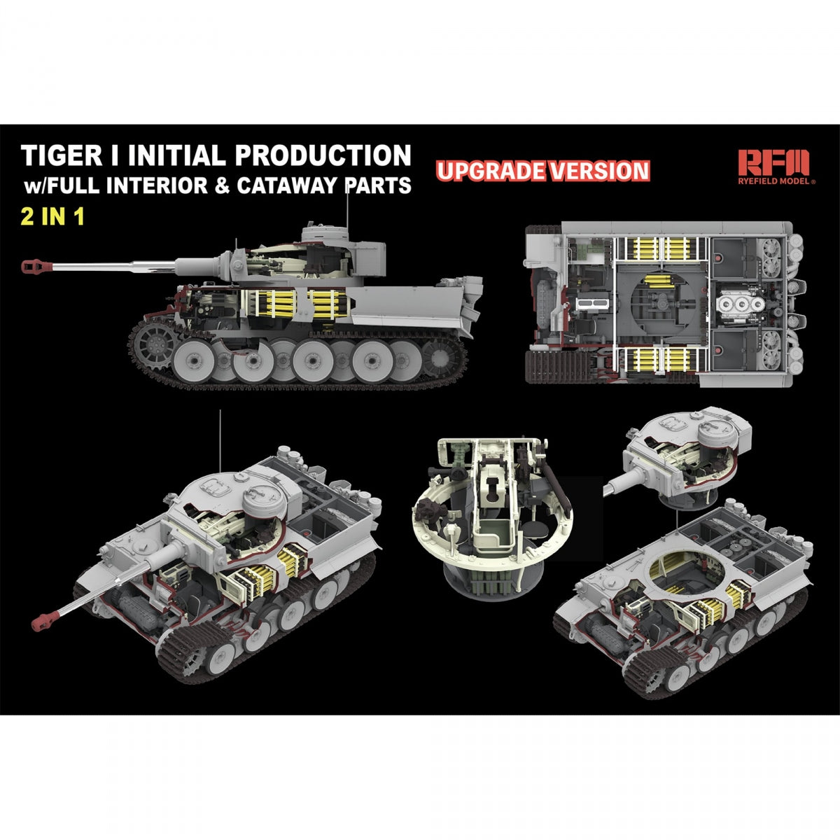 Rye Field Model 5131 Tiger I Initial Production Early 1943 w/ Full Interior Updated Version 1/35 – zdjęcie 3