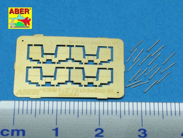 Aber 350L-47 Set of 16 pcs 2cm barrels for German Flakvierling 38 with shields 1/350 – zdjęcie 2