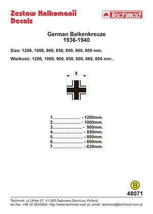 Techmod 48071 - German Luftwaffe Balkenkreuze 1936-1940 1/48 – image 2