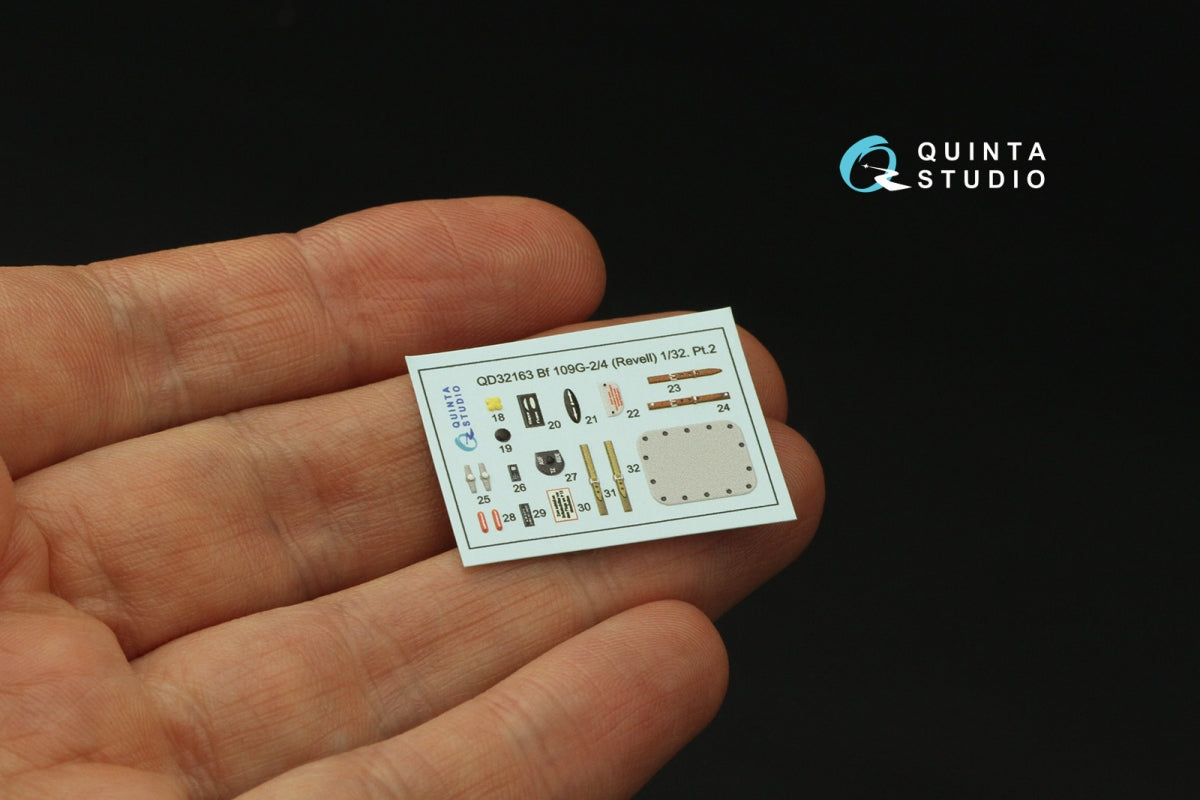 Quinta Studio QD32163 Bf 109G-2/4 3D-Printed &amp;amp; coloured Interior on decal paper (Revell) 1/32 – zdjęcie 5