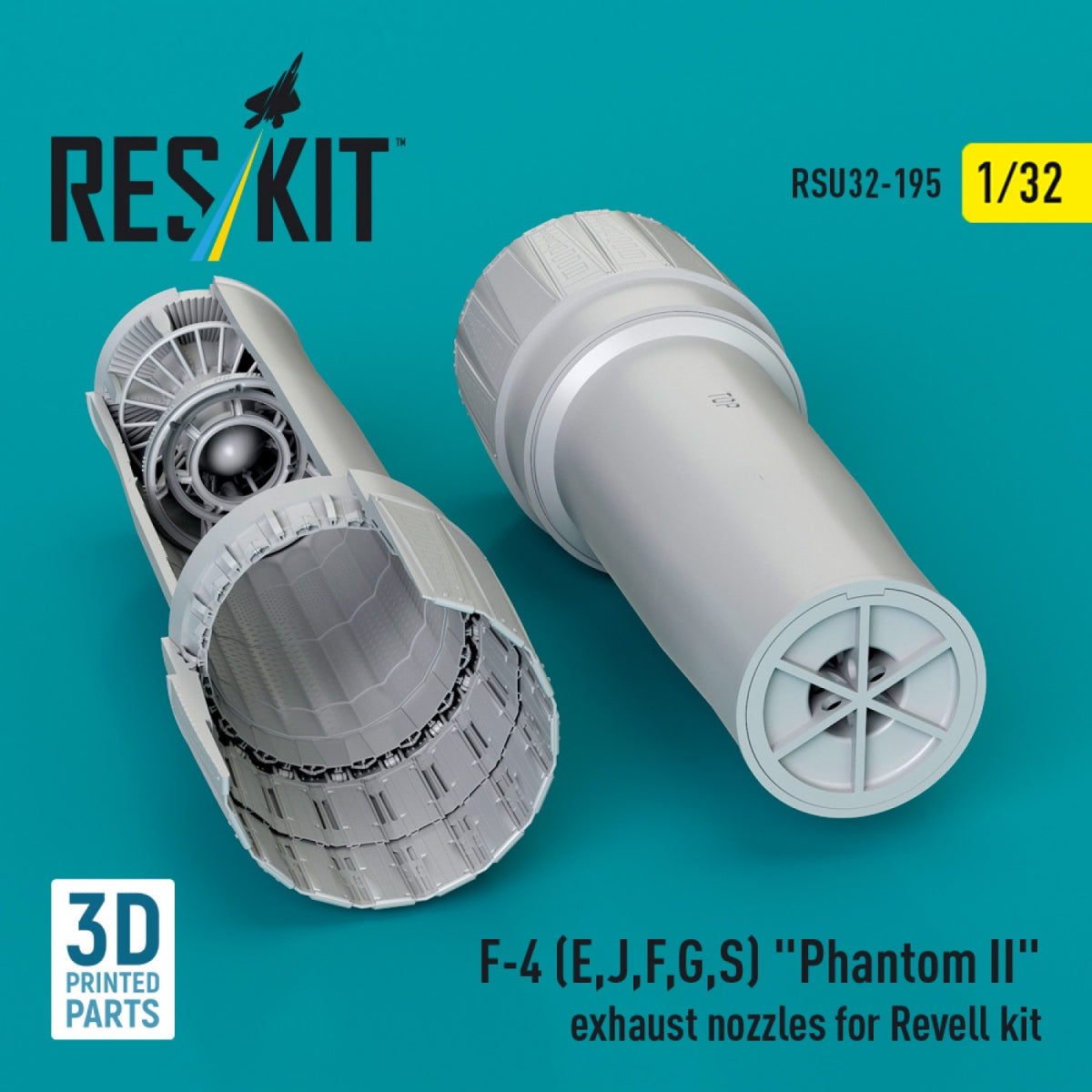 RESKIT RSU32-0195 F-4 (E, J, F, G, S) &amp;quot;Phantom II&amp;quot; exhaust nozzles for Revell kit (3D Printed) 1/32 – zdjęcie 2