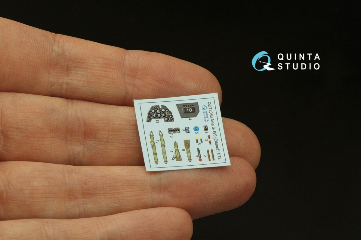 Quinta Studio QD72063 Avia S-199 3D-Printed &amp;amp; colored Interior on decal paper (Eduard) 1/72 – image 3
