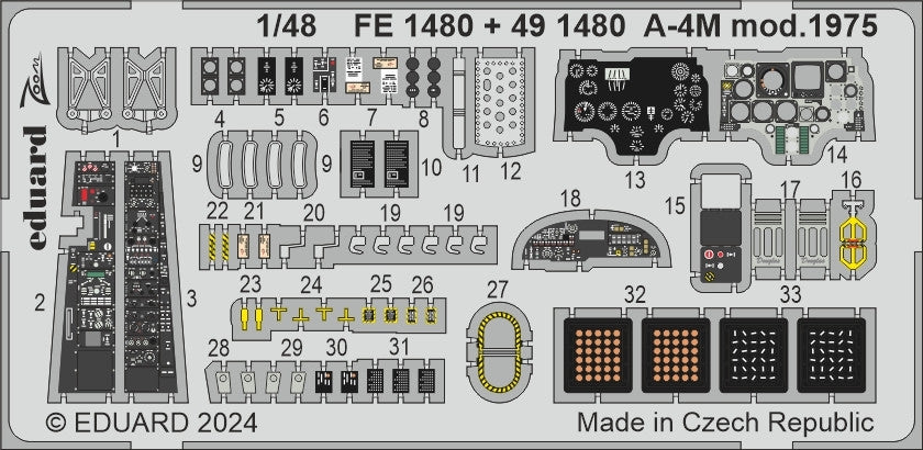 Eduard BIG49435 A-4M Mod. 1975 detail set for Magic Factory 1/48 – immagine 6