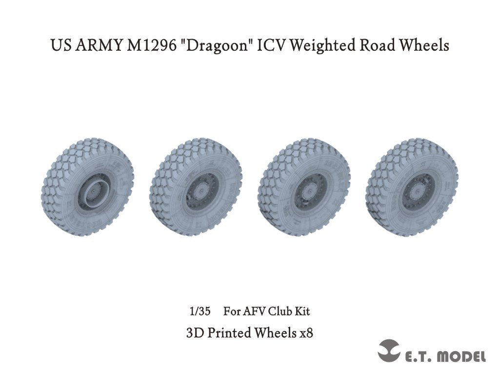 E.T. Model P35-112 US ARMY M1296 &amp;quot;Dragoon&amp;quot; ICV Weighted Road Wheels (3D Printed) For AFV Club Kit 1/35 – zdjęcie 2
