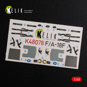 KELIK K48078 F/A-18F Super Hornet interior 3D decals for MENG kit 1/48 – zdjęcie 3