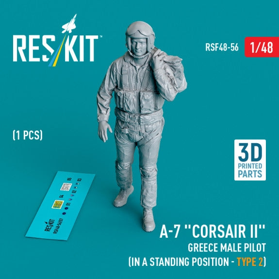 RESKIT RSF48-0056 A-7 &amp;quot;Corsair II&amp;quot; Greece male pilot (in a standing position - type 2) (1 pcs) (3D Printed) 1/48
