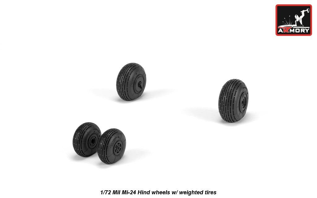 Armory Models AW72052 Mil Mi-24 Hind wheels w/ weighted tires 1/72 – image 2
