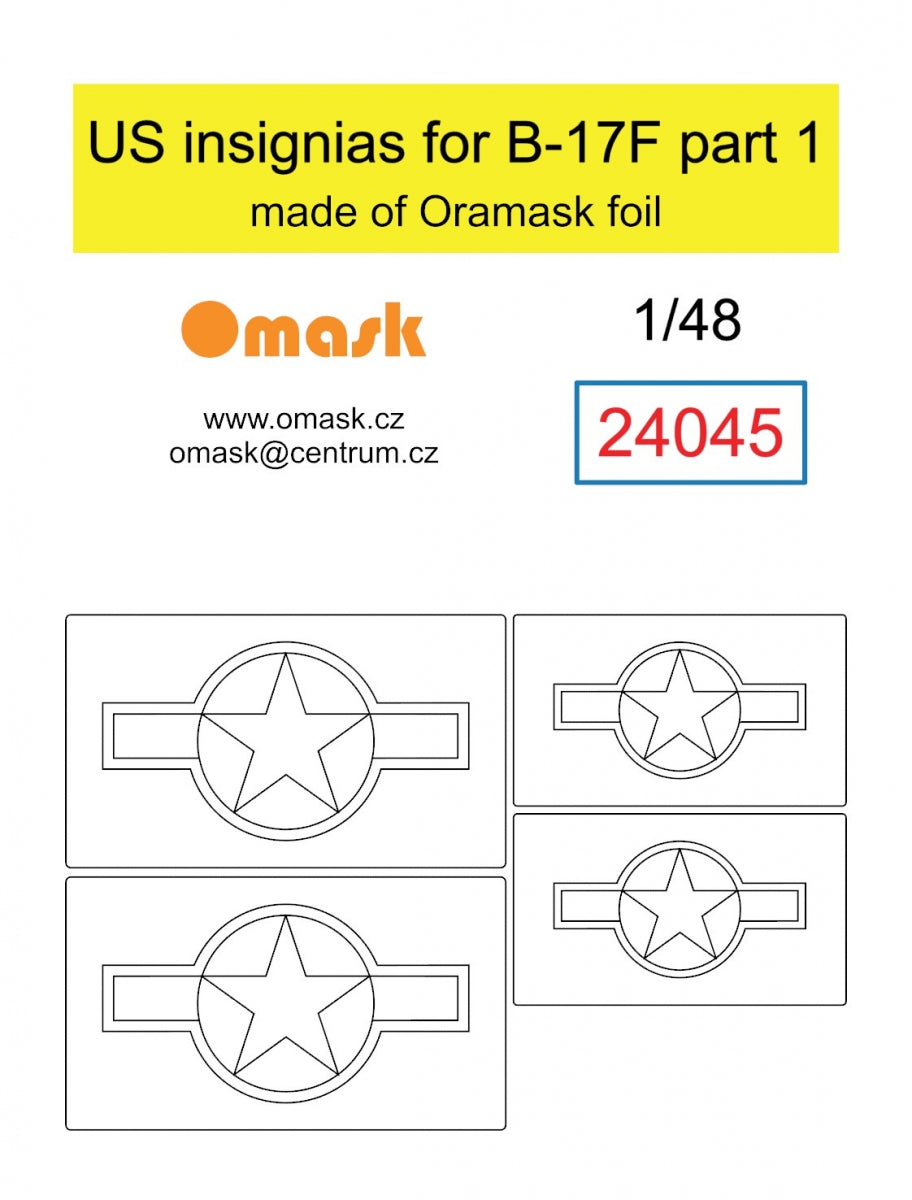 Omask 24045 B-17F US insignias part 1 1/48
